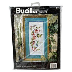 Bucilla  Needlepoint Crewel Kit Hummingbirds 8 x 18 Vintage New 1991